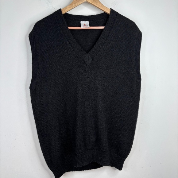 Alpaca Warehouse Sweater Vest L Made Peru Black V Neck Quiet Luxury Preppy Twee - Picture 1 of 8